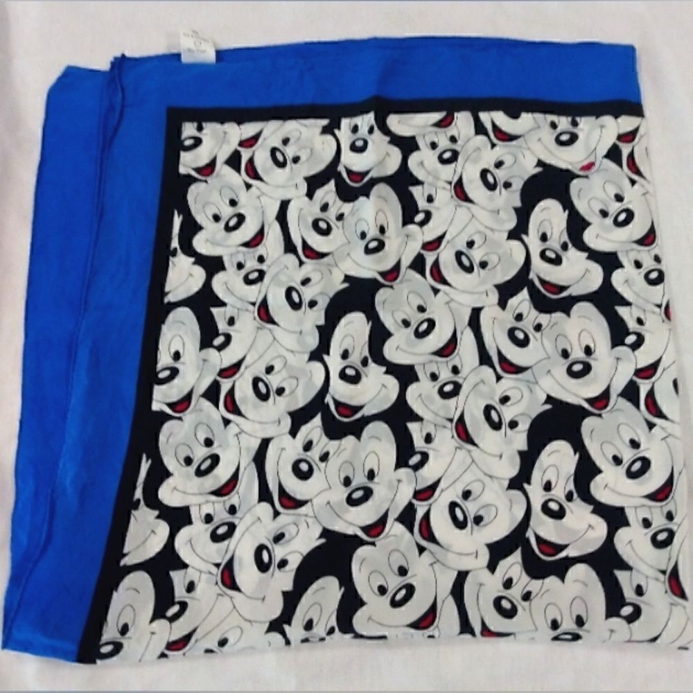 Mickey Mouse Disney 💯 Silk Scarf Square Neck Scarf EUC Vintage